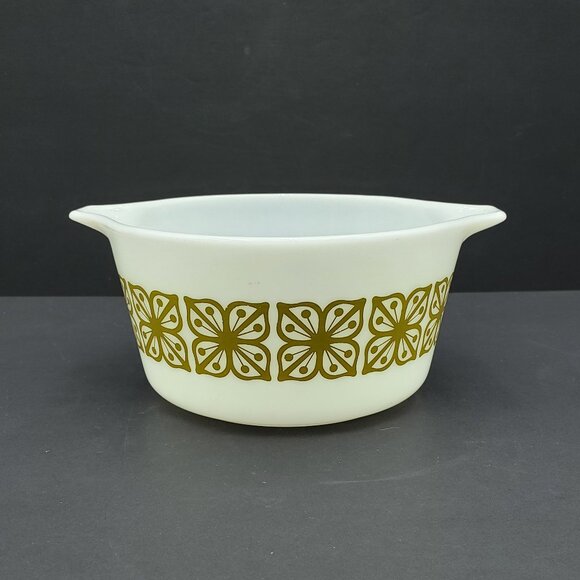 Pyrex Autumn Floral Verde Floral Square Flowers Casserole Dish 473 1 Quart Baker - Picture 1 of 8